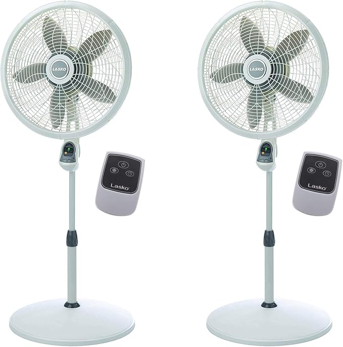 18 Inch Elegance Performance Oscillating Pedestal Fan w/Remote (2 Pack), product image