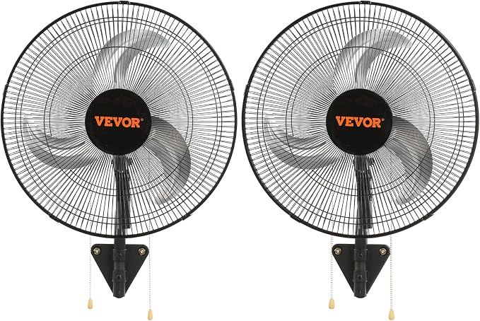 18 inch Wall Mount Fan Oscillating, 3-speed High Velocity Max. 4000 CFM Industrial Wall Fan for Indoor, Commercial
