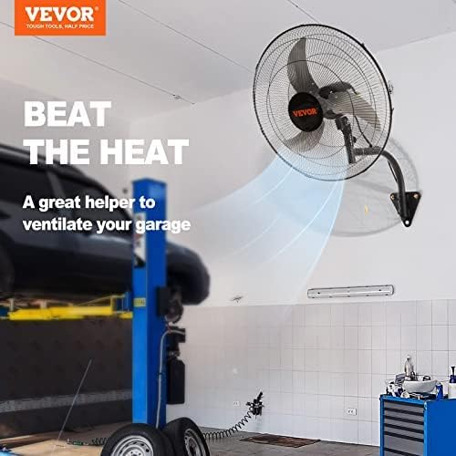 18 inch Wall Mount Fan Oscillating, 3-speed High Velocity Max. 4000 CFM Industrial Wall Fan for Indoor, Commercial