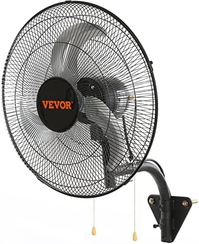 18 inch Wall Mount Fan Oscillating, 3-speed High Velocity Max. 4000 CFM Industrial Wall Fan for Indoor, Commercial