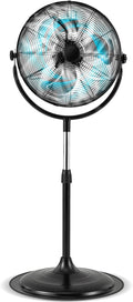 18" Industrial Pedestal Fan, 3 Speeds Commercial Standing Fan with Adjustable Height, Vertical Oscillating Function, Powerful