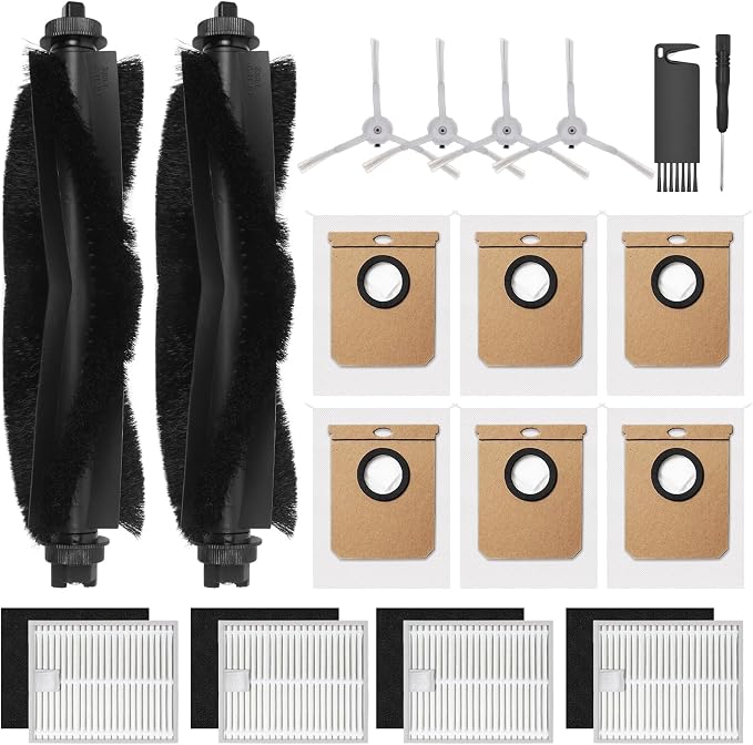 18 Pack L60 Accessories Kit Replacement Compatible with L60 / L50 Robot Vacuum, Accessories Kit 2 Roller Brush, 4 Side