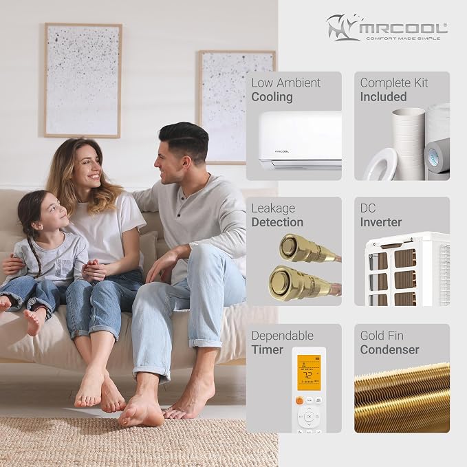 18000 BTU 230V Ductless Inverter Mini Split Air Conditioner & Heat Pump System, Advantage Series - Wall-Mounted AC Unit