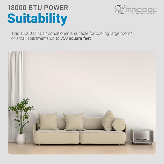18000 BTU 230V Ductless Inverter Mini Split Air Conditioner & Heat Pump System, Advantage Series - Wall-Mounted AC Unit