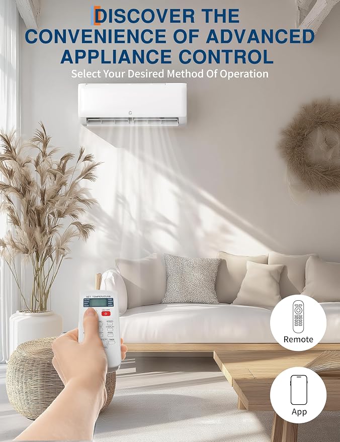 18000 Btu Mini Split AC Heating System, Wifi Enabled Mini Split Air Conditioner with 21 SEER2 Inverter, Heat, alternate view