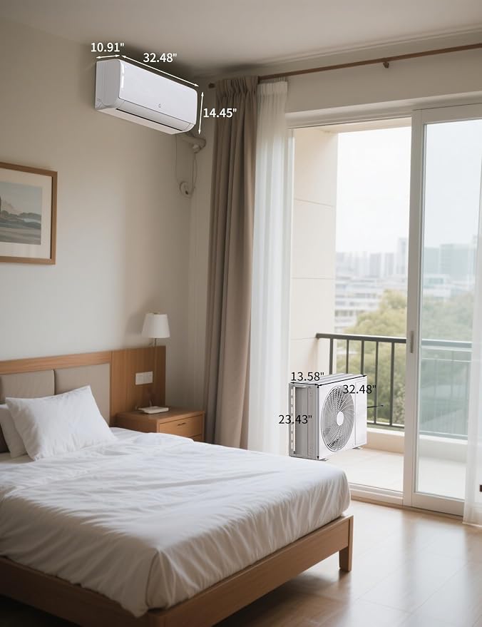 18000 Btu Mini Split AC Heating System, Wifi Enabled Mini Split Air Conditioner with 21 SEER2 Inverter, Heat, alternate view