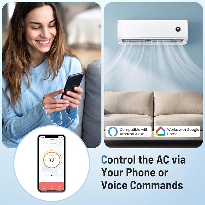 18000 BTU Mini Split AC/Heating System with Built-in Chassis Heating, 18.1 SEER2 208/230V Ductless Inverter Air Conditioner