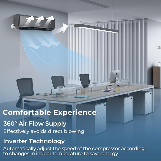 18000 BTU Mini Split Air Conditioner & Heater, 21 SEER2 208-230V Inverter AC Unit Cools Rooms up to 1250 Sq. Ft, Energy