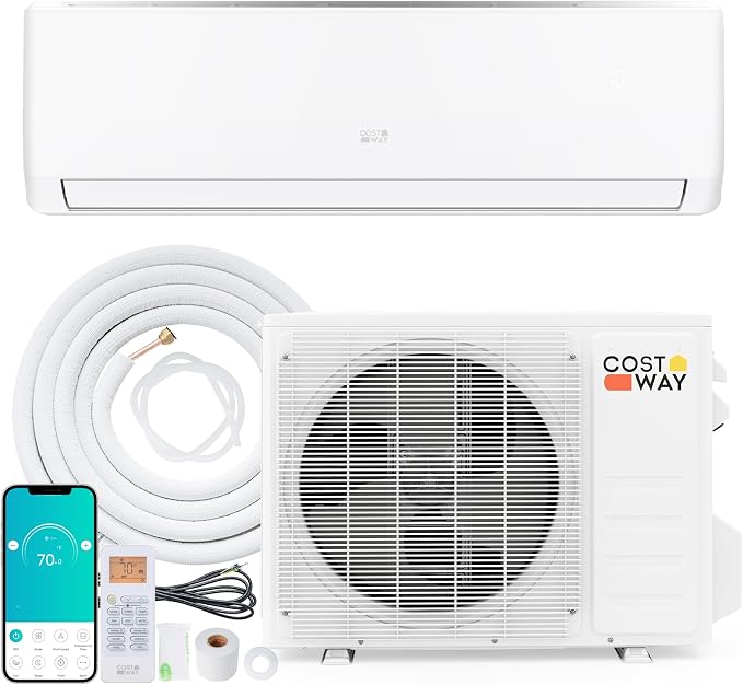 18000 BTU Mini Split Air Conditioner & Heater, 21 SEER2 Wifi Enabled AC Unit Up to 1250 Sq. Ft, 208/230V Energy Efficient