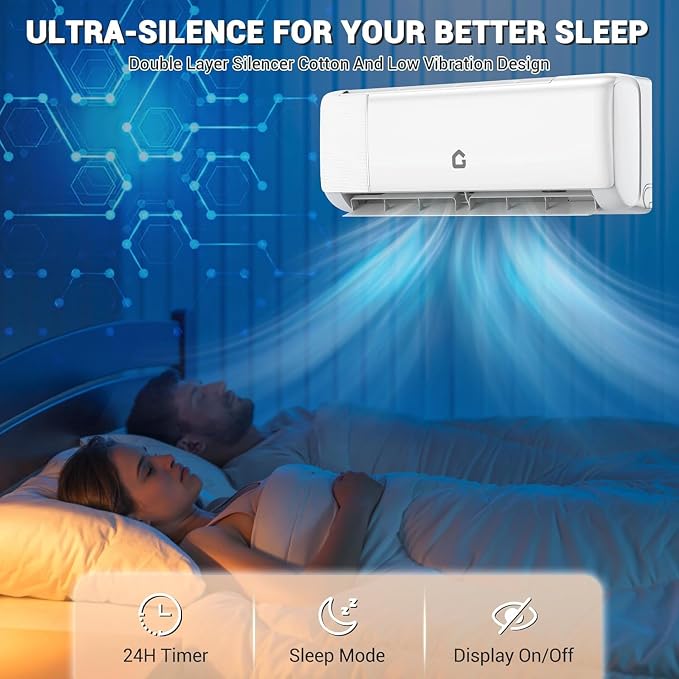 18000 BTU Split Air Conditioner and Heater, SEER2 21 High Efficiency, WiFi Enabled with Alexa, ENERGY STAR Certified