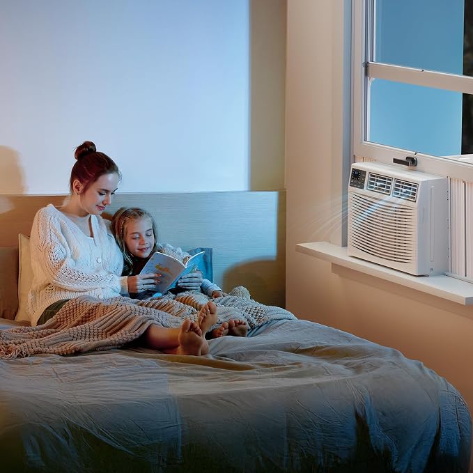 18000 BTU Window Air Conditioner with Heat, Window AC Unit & Heater Combo with APP & Voice Smart Control, Timer Function &
