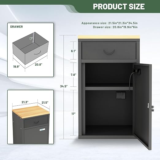 180L 3D Printer Filament Storage Cabinet with Dehumidifier(60W Drying Power, <8W avg., alternate product view 2