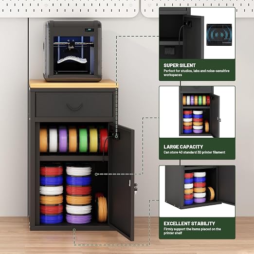 180L 3D Printer Filament Storage Cabinet with Dehumidifier(60W Drying Power, <8W avg., alternate product view 8