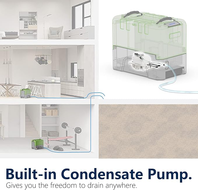 180PPD LGR Commercial Dehumidifier with Pump for Basement Warehouse & Job Sites, alternate product view 3