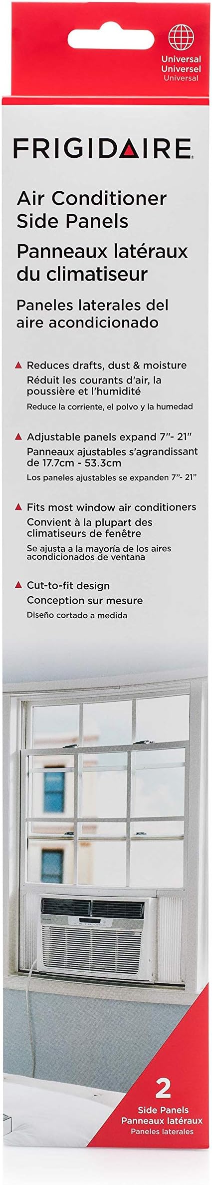 18FFRACP01 Air Conditioner Side Panels, Adjustable (Expands 7-21"), 1 Count, Off-White in Off-White., alternate view 3