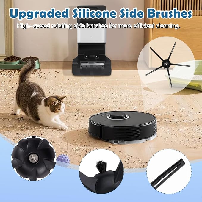 18Pcs Q7 Accessories Kit Replacement Compatible with Q7 / Q7+ / Q7 Max / Q7 Max+ Robot Vacuum, 2 Main Brush, 4 Mop