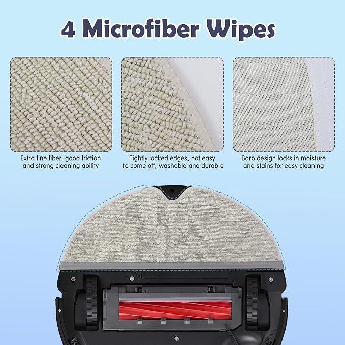 18Pcs Q7 Accessories Kit Replacement Compatible with Q7 / Q7+ / Q7 Max / Q7 Max+ Robot Vacuum, 2 Main Brush, 4 Mop