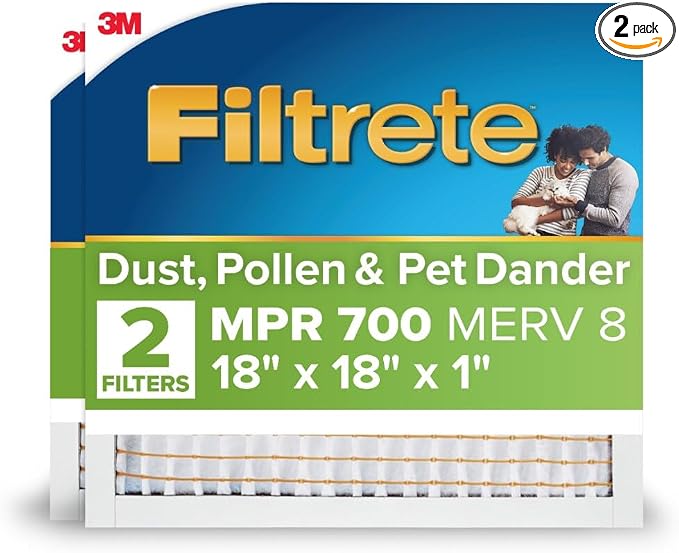 18x18x1 AC Furnace Air Filter, MPR 700, MERV 8, Tough on Pollen, Easy on Airflow, product image