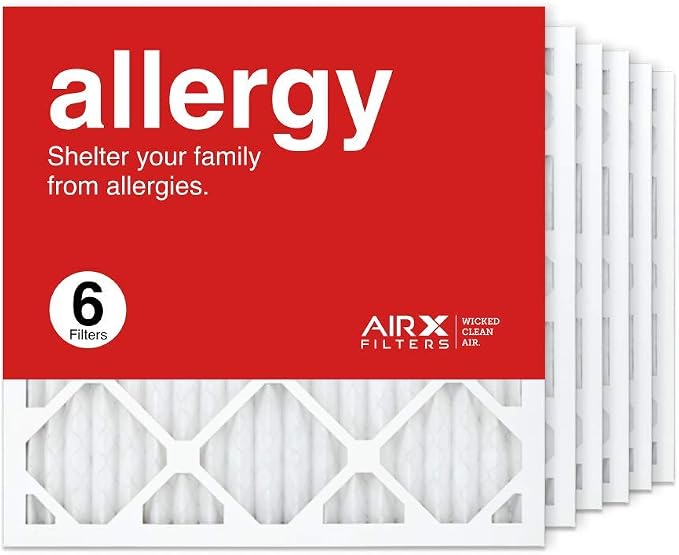 18x18x1 Air Filter MERV 11 Pleated HVAC AC Furnace Air Filter, Allergy 6-Pack, Made in the USA, product image