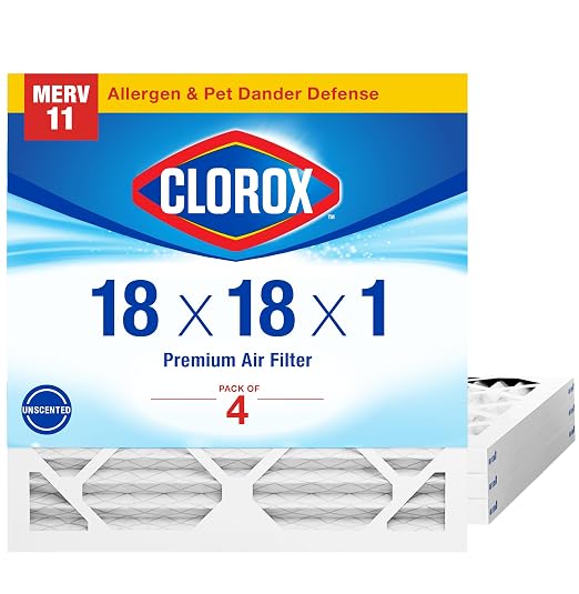 18x18x1 Air Filter, MERV 11 Pleated HVAC AC Furnace Air Filters for Dust, Pollen and Pet Dander, MPR 1000 & FPR 7 – Pack of