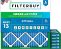 18x18x1 Air Filter MERV 13 Optimal Smoke & Allergy Defense (6-Pack), Electrostatic Pleated HVAC AC Furnace
