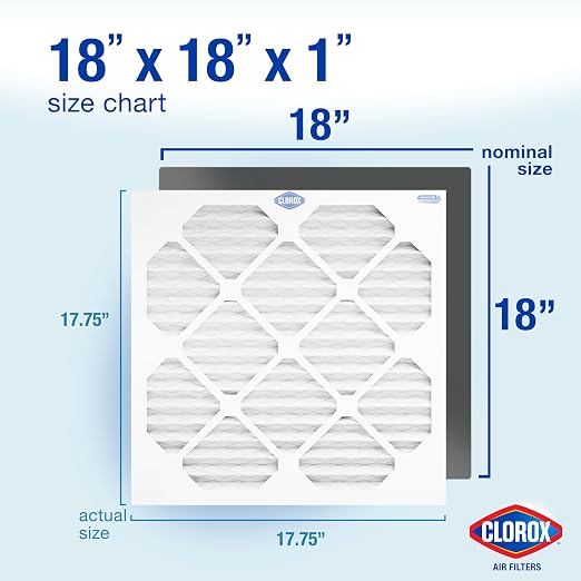18x18x1 Air Filter, MERV 13 Pleated HVAC AC Furnace Air Filters for Allergies, Pet Dander, Smoke and more, MPR 1500 & FPR 10