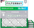 18x18x1 Air Filter MERV 8 Essential Dust & Allergy Defense (4-Pack), Electrostatic Pleated HVAC AC Furnace Filters