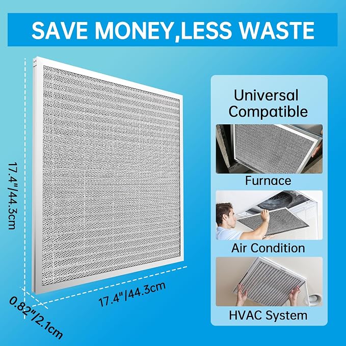 18x18x1 Reusable Electrostatic Air Filter HVAC AC Furnace Filter,MERV 8, Washable, Lasts a Lifetime,Permanent Air
