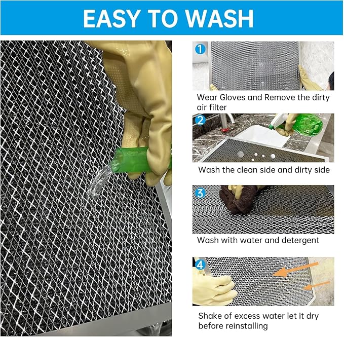 18x18x1 Reusable Electrostatic Air Filter HVAC AC Furnace Filter,MERV 8, Washable, Lasts a Lifetime,Permanent Air