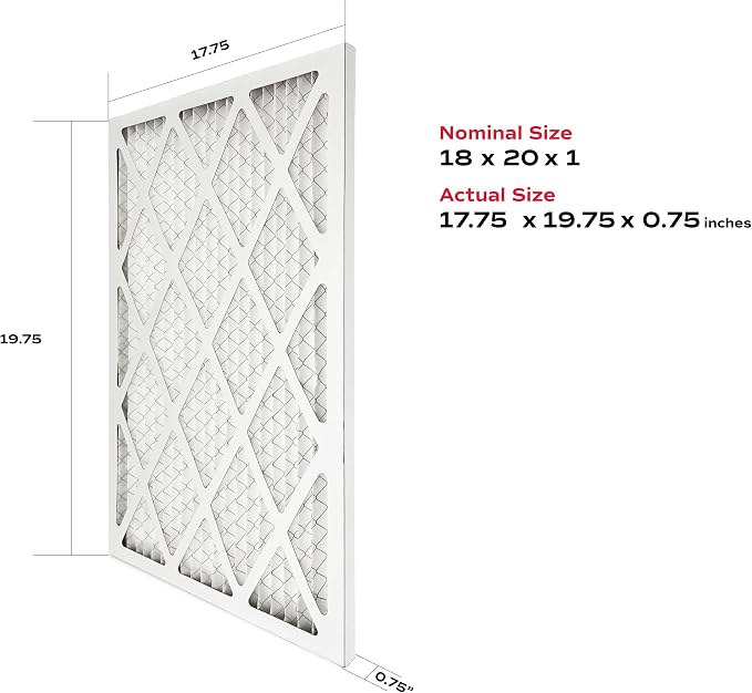 18x20x1 MERV 11 Allergen Air Filter (4-Pack) | Electrostatic Pleated HVAC Furnace Air Filter | Replacement Filter for Home