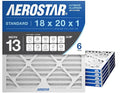 18x20x1 MERV 13 Pleated Air Filter, AC Furnace Air Filter, 6-Pack (Actual Size: 17 3/4" x 19 3/4" x 3/4"), product image
