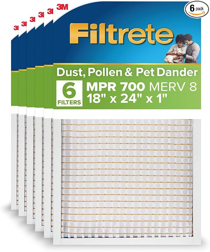 18x24x1 AC Furnace Air Filter, MPR 700, MERV 8, Tough on Pollen, Easy on Airflow, product image