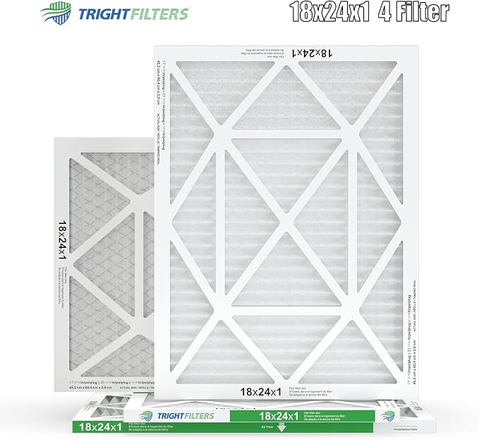 18x24x1 Air Filter 4 Pack, MERV 8 Pleated Dust Defense Air Filters Replacement for Air Conditioner & Furnace, alternate