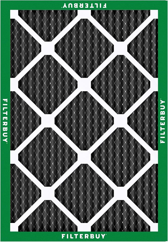 18x24x1 Air Filter MERV 10 Odor & Allergy Defense with Activated Carbon (5-Pack), Electrostatic Pleated HVAC AC Furnace