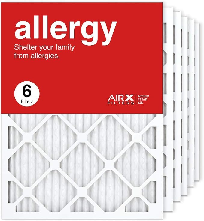 18x24x1 Air Filter MERV 11 Pleated HVAC AC Furnace Air Filter, Allergy 6-Pack, Made in the USA, product image
