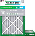 18x24x2 Air Filter MERV 8 Essential Dust & Allergy Defense (2-Pack), Electrostatic Pleated HVAC AC Furnace Filters