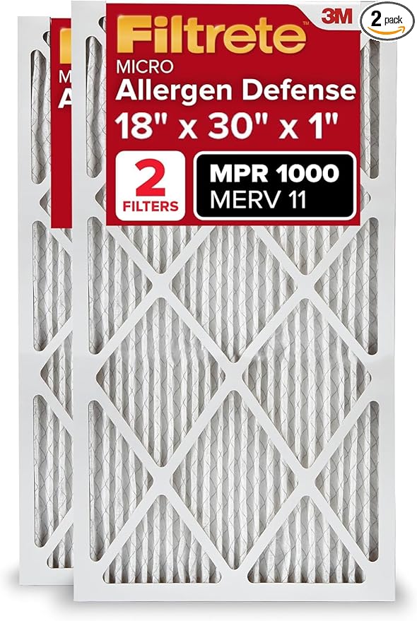18x30x1 AC Furnace Air Filter, MERV 11, MPR 1000, Micro Allergen Defense, product image