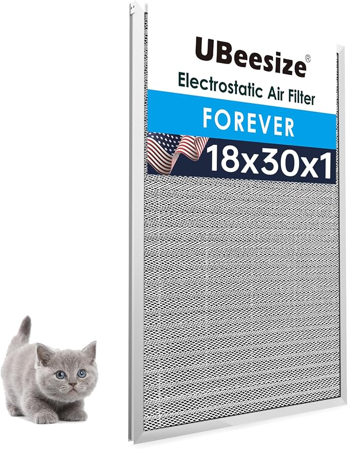 18x30x1 Reusable Electrostatic Air Filter HVAC AC Furnace Filter,MERV 8,Washable, Lasts a Lifetime,Permanent Air