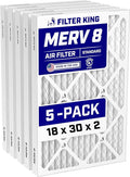 18x30x2 Air Filter (MERV 8) (5-Pack) Dust & Allergy Control AC Furnace Filters, MADE IN USA, HVAC, Pleated