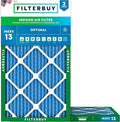 18x36x1 Air Filter MERV 13 Optimal Smoke & Allergy Defense (2-Pack), Electrostatic Pleated HVAC AC Furnace Filters