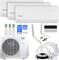 19,000 BTU Hyper Heat 3-Zone 21 SEER2 Heat Pump Wall Mounted Mini Split Heat Pump System w/All Inclusive Installation Kits