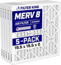 19.5x19.5x2 Air Filter (MERV 8) (5-Pack) Dust & Allergy Control AC Furnace Filters, MADE IN USA, HVAC, Pleated, Electrostatic