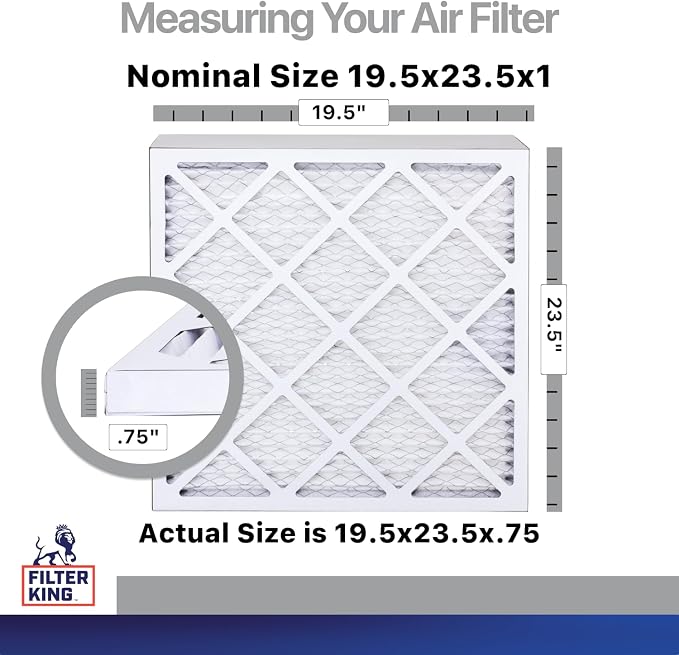 19.5x23.5x1 Air Filter | 4-PACK | Carbon MERV 8 HVAC Pleated A/C Furnace Filters | MADE IN USA | Actual Size: 19.5 x 23.5