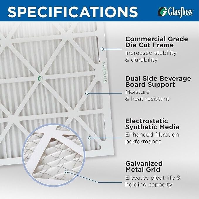 19-7/8 x 21-1/2 x 1 MERV 10 Pleated Air Filters Box of 6. Replacement filters for Carrier, Payne, & Bryant., alternate view 2