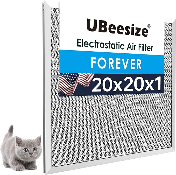 19.75x19.75x0.82 Inch Reusable Air Filter - Washable, MERV 8, Permanent, Electrostatic - Lasts a Lifetime - Enjoy Fresher Air