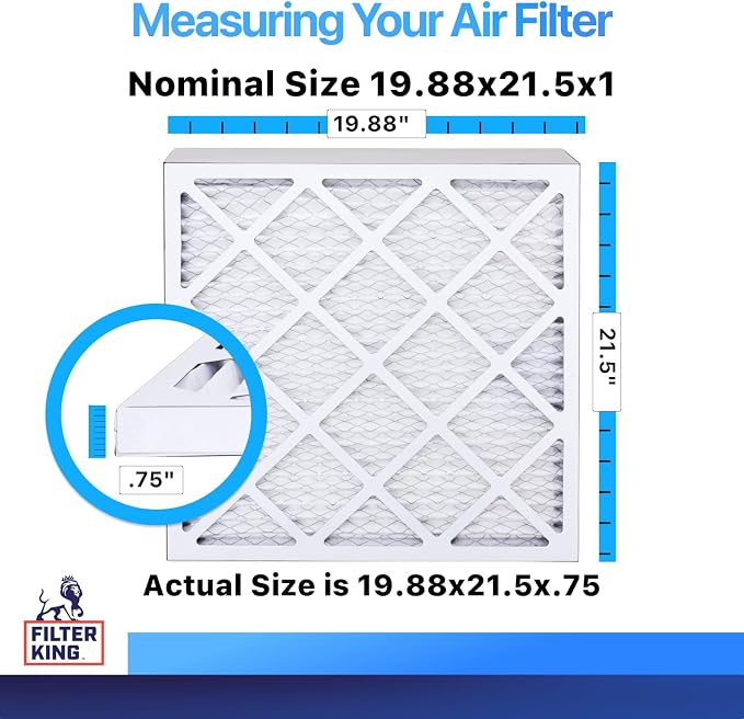 19.88x21.5x1 Air Filter (MERV 8) (6-Pack) Dust & Allergy Control AC Furnace Filters, MADE IN USA, HVAC, Pleated, alternate