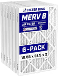 19.88x21.5x2 Air Filter (MERV 8) (6-Pack) Dust & Allergy Control AC Furnace Filters, MADE IN USA, HVAC, Pleated