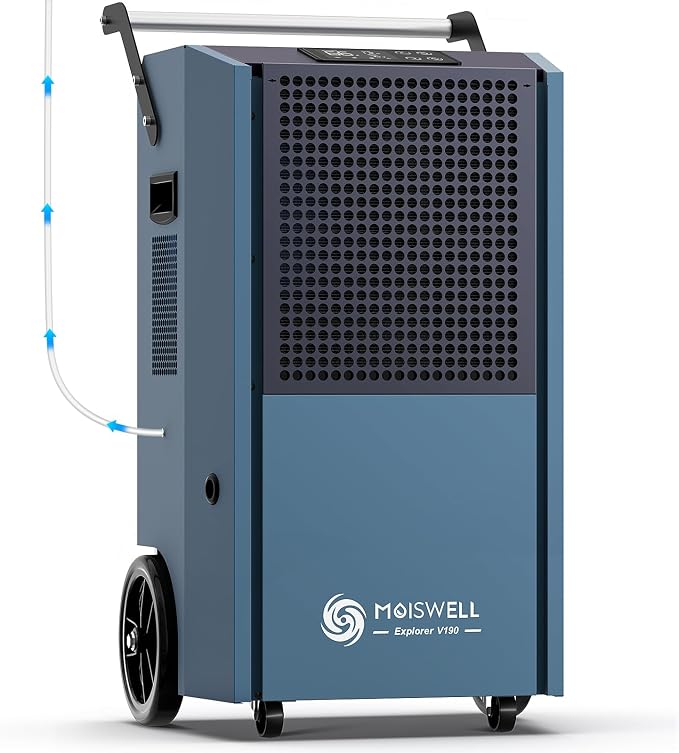 190 Pints Commercial Dehumidifier with Pump Portable Industrial Heavy Duty Moisture Removal Dehumidifiers for Basements with