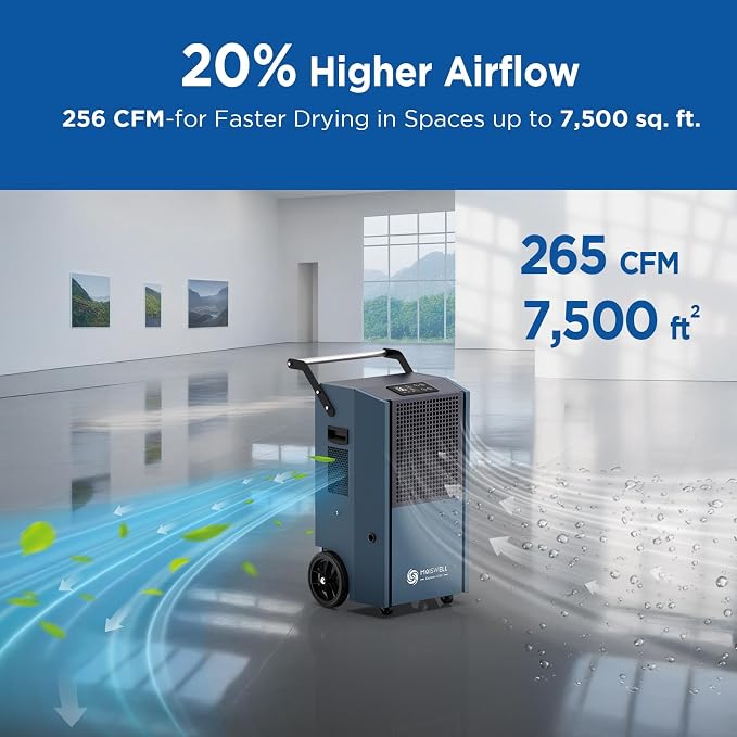 190 Pints Commercial Dehumidifier with Pump Portable Industrial Heavy Duty Moisture Removal Dehumidifiers for Basements with