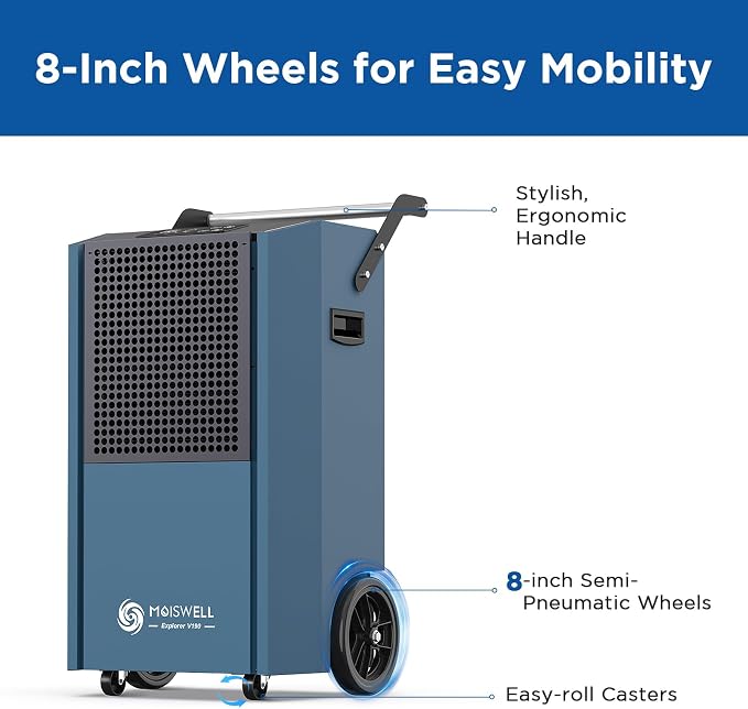 190 Pints Commercial Dehumidifier with Pump Portable Industrial Heavy Duty Moisture Removal Dehumidifiers for Basements with